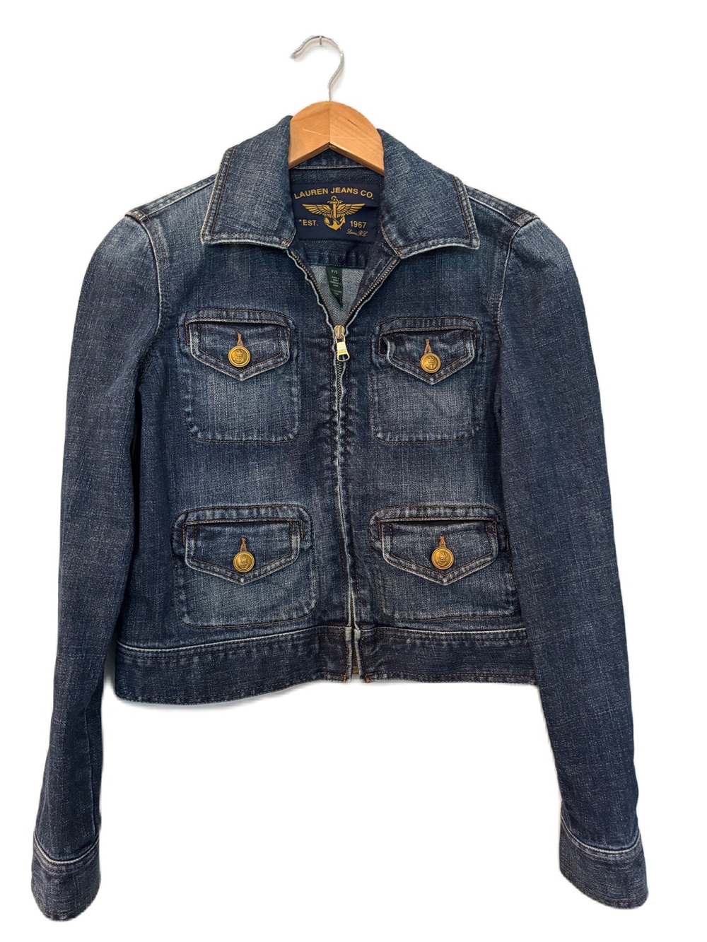 Lauren Jeans Company Women's Denim Zip Jacket Size Small